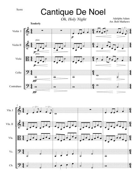 Oh Holy Night (Cantique De Noel) for String Orchestra (arr. Bob Mathews)