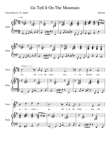Go Tell It On The Mountain (arr. J. K. Sadler)