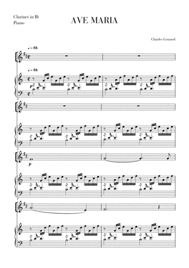 Ave Maria  for Clarinet in Bb (arr. Cadenza Editions)