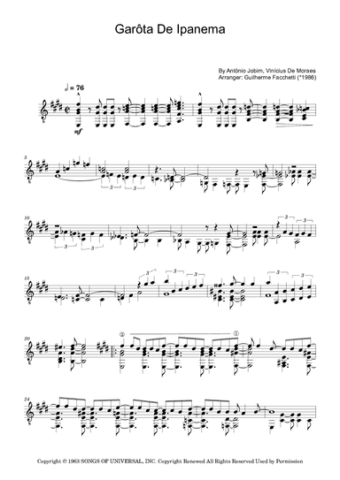 Garôta De Ipanema (arr. Guilherme Facchetti)