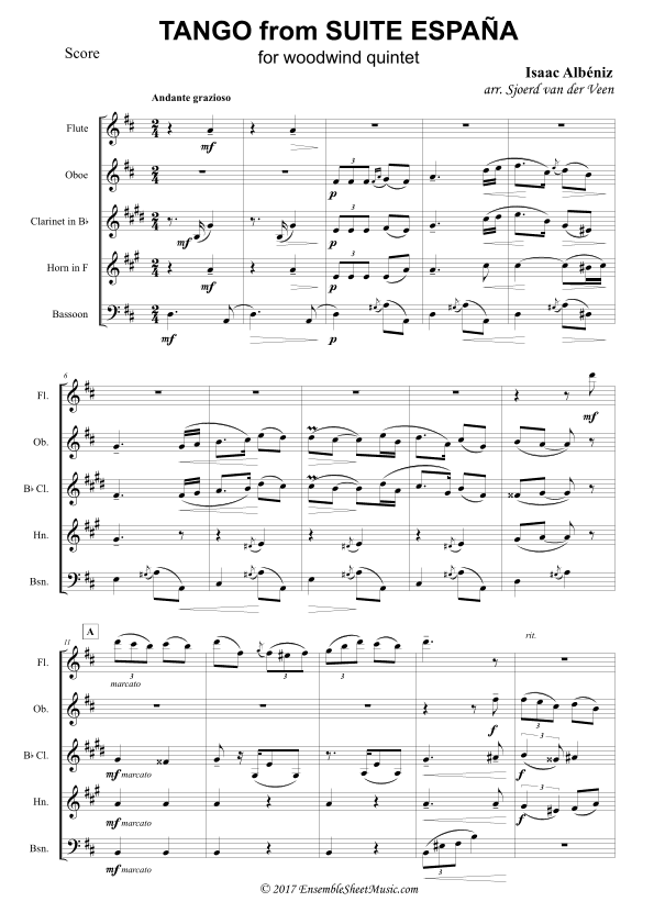 Tango from España (arr. Sjoerd van der Veen)