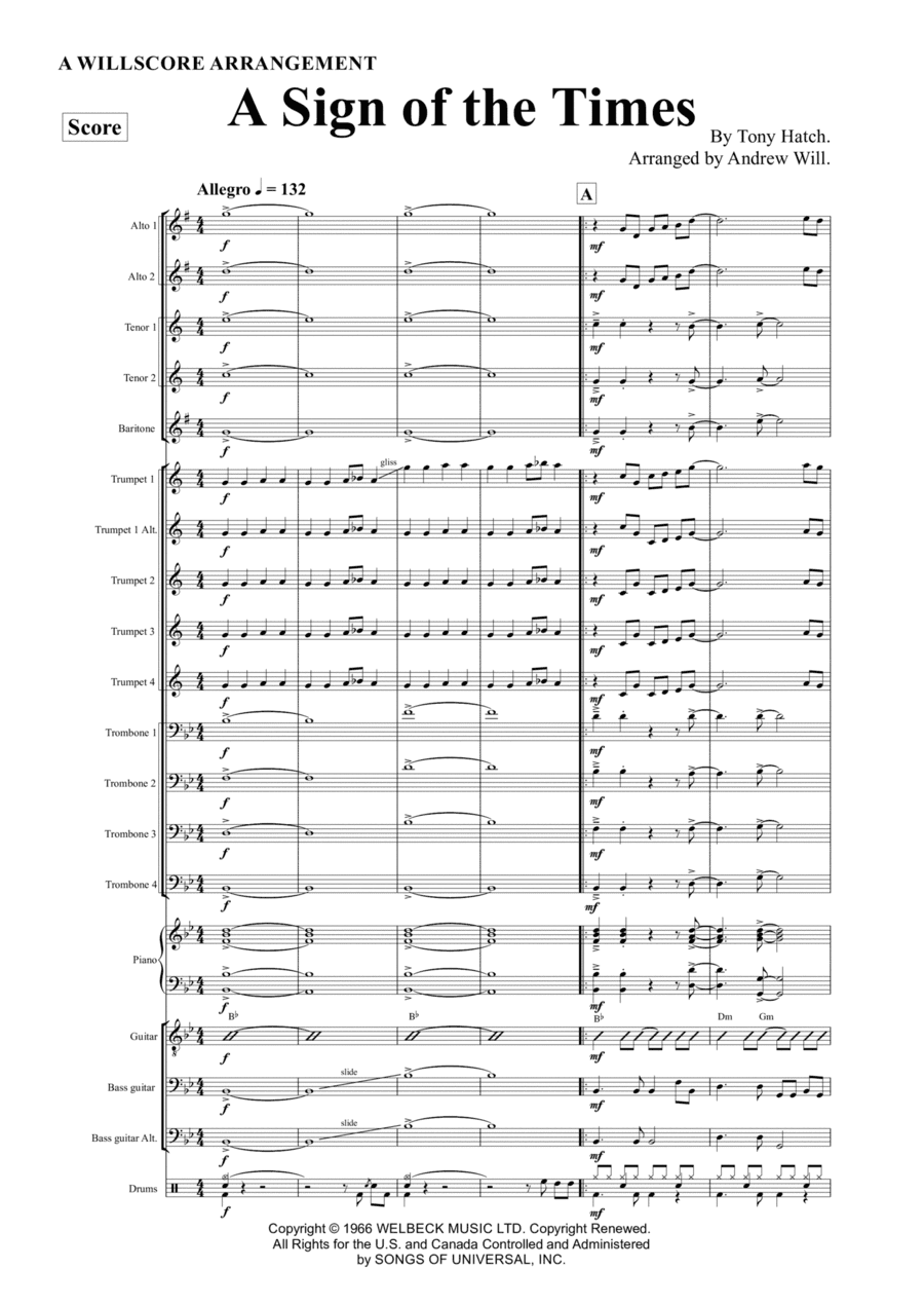 A Sign Of The Times (arr. Andrew Will)