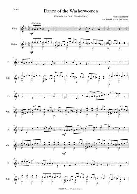 Dance of the washerwomen (with Hupfauf) for flute and guitar (arr. David Warin Solomons)