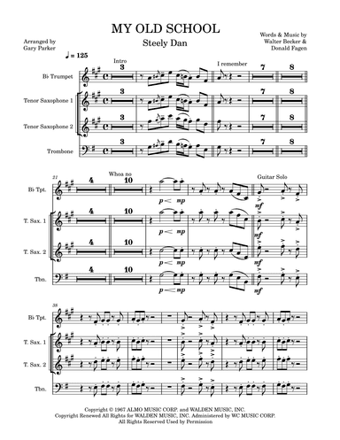My Old School (arr. Gary Parker)