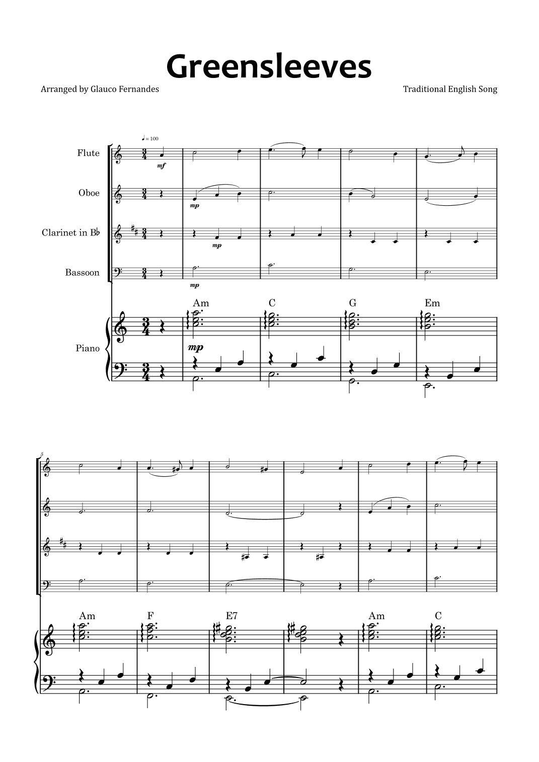 Greensleeves (arr. Glauco Fernandes)