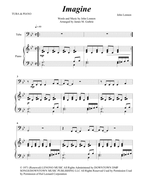 Imagine (arr. James M. Guthrie, ASCAP)