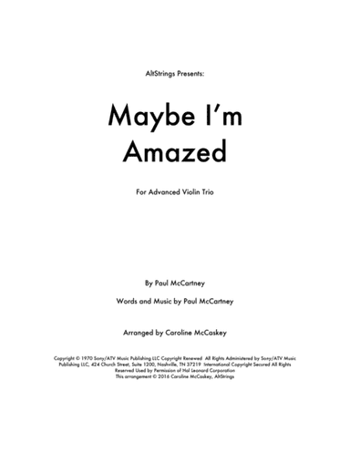 Maybe I'm Amazed (arr. Caroline McCaskey)