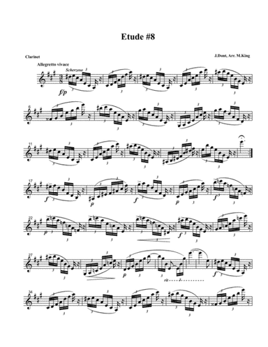 Clarinet Etude #8, Arr. Marten King (arr. Marten King)
