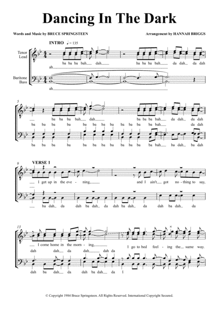 Dancing In The Dark (arr. Hannah Briggs)
