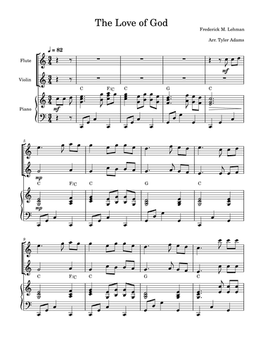 The Love Of God (Flute and Violin Duet with Piano) (arr. Tyler Adams)