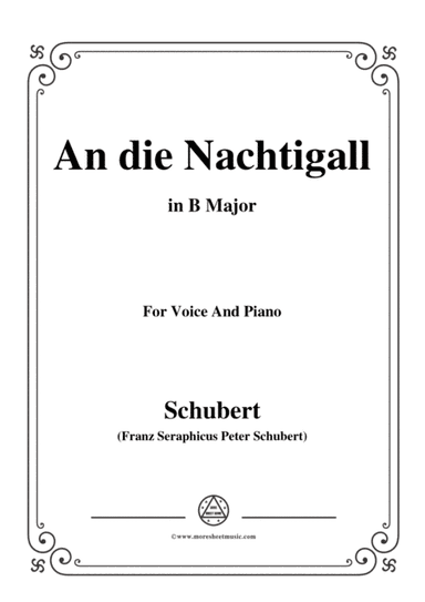 Schubert-An die Nachtigall,in B Major,Op.98 No.1,for Voice and Piano (arr. MSM)