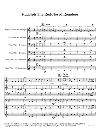 Rudolph The Red-nosed Reindeer (arr. Joseph Judge)
