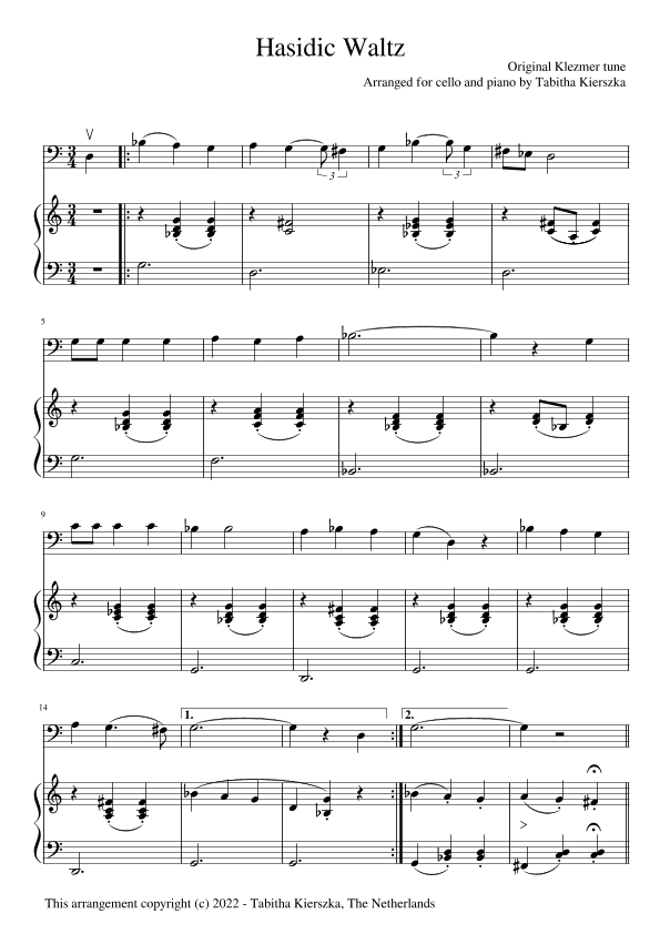 Hasidic Waltz (arr. Tabitha Kierszka)