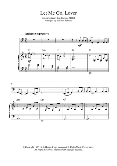 Let Me Go, Lover! (arr. Kaiserin Rebecca)