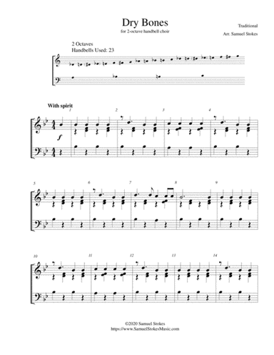 Dry Bones (Dem Bones/Them Bones) - for 2-octave handbell choir (arr. Samuel Stokes)