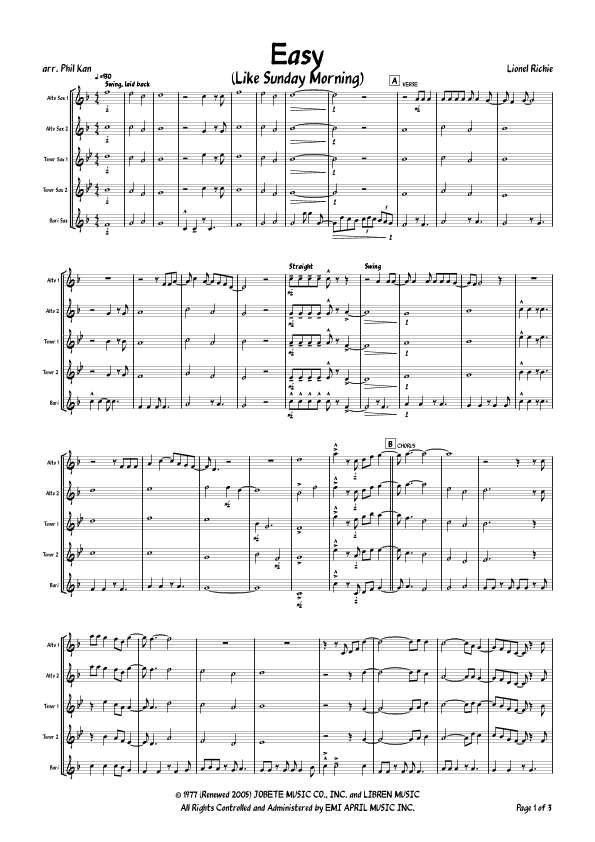 Easy (arr. Phil Kan)