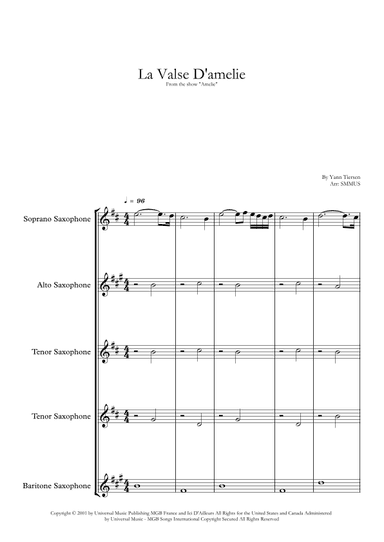 La Valse D'amelie (arr. SMMUS)