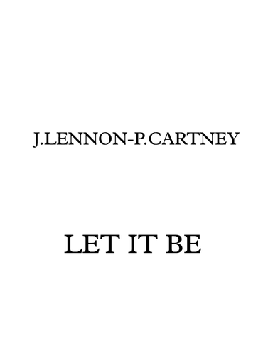 Let It Be (arr. Stefano Marzanni)
