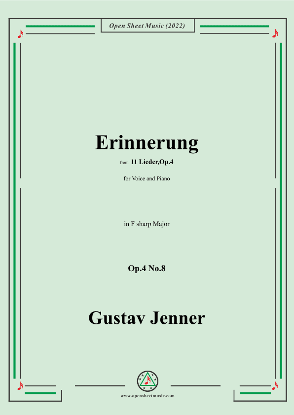 Jenner-Erinnerung,in F sharp Major,Op.4 No.8 (arr. OSM Press)