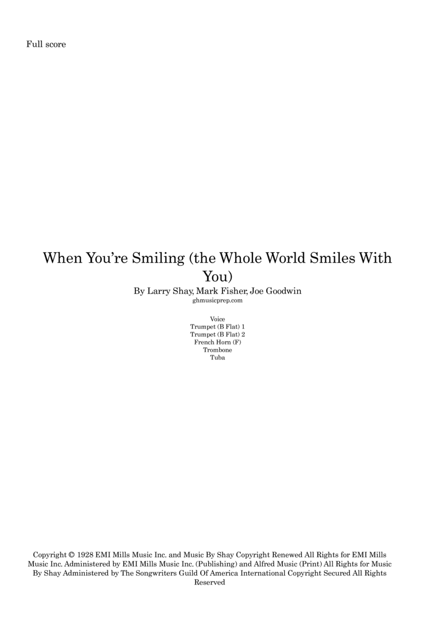 When You're Smiling (the Whole World Smiles With You) (arr. Graham Hall (ghmusicprep.com))