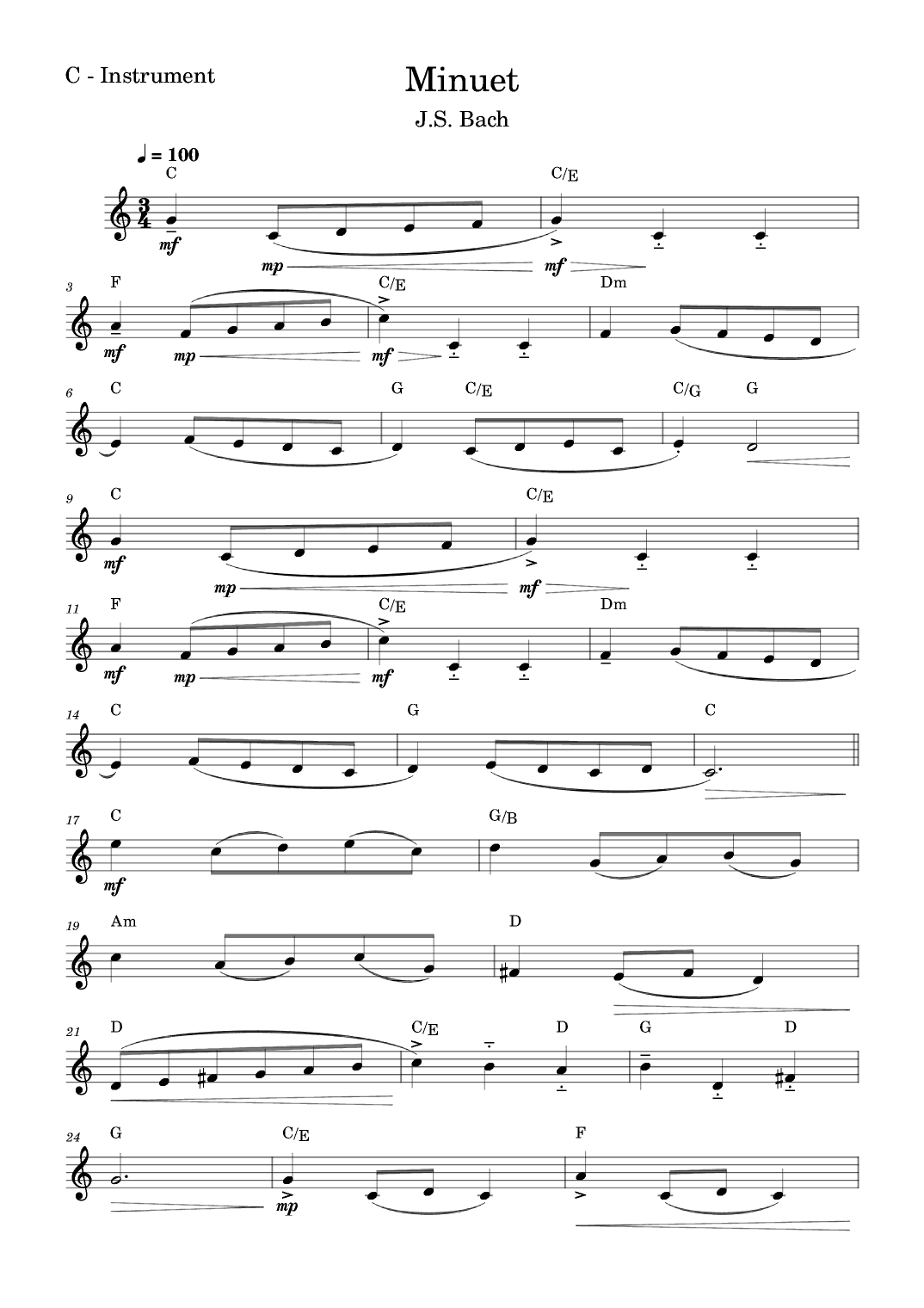 Minuet (Bach) (arr. Fabio Eduardo de Oliveira)