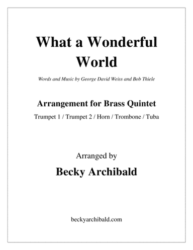 What A Wonderful World (arr. Becky Archibald)