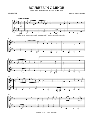 Bourre´e in C Minor (from Oboe Sonata in C Minor) (arr. Mark Phillips)