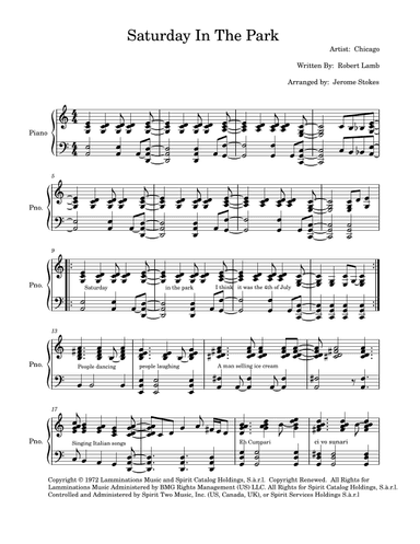 Saturday In The Park (arr. Jerome Stokes)