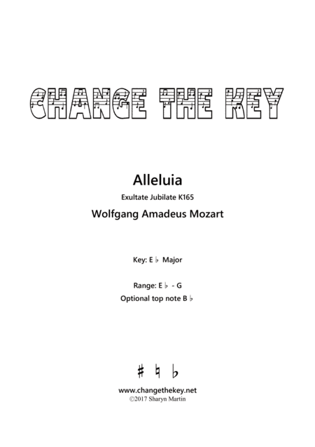 Alleluia from Exultate Jubilate - Eb Major (arr. Change the Key)