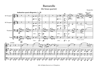 Barcarolle (for brass quartet) (arr. Shaun Humphries)