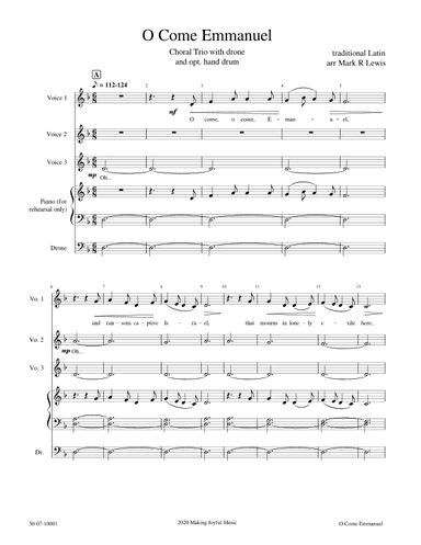 O Come Emmanuel - Vocal Trio - d minor (arr. Mark R Lewis)