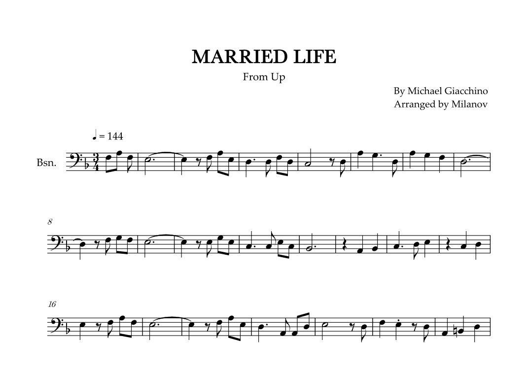 Married Life (arr. Milanov)