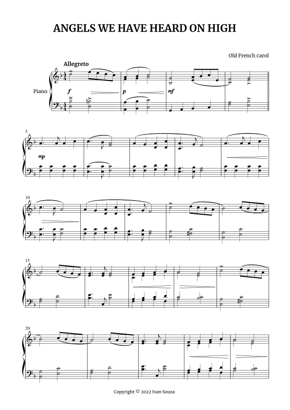 ANGELS WE HAVE HEARD ON HIGH (arr. Ivan Souza)