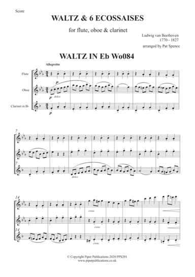 BEETHOVEN WALTZ & 6 ECOSSAISES FOR FLUTE, OBOE & CLARINET (arr. Pat Spence)