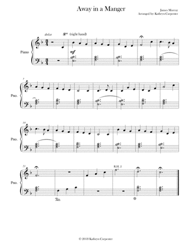 Away in a Manger (Easy Piano) (arr. Kathryn Carpenter)
