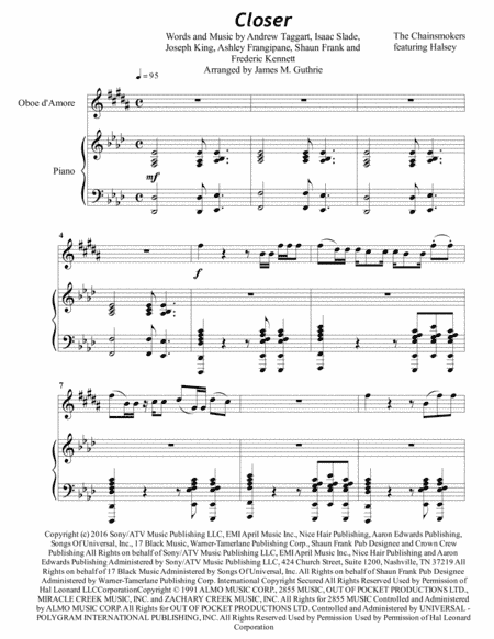 Closer (arr. James M. Guthrie, ASCAP)