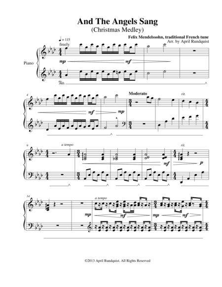 And The Angels Sang (Hark the Herald Angels Sing/Angels We Have Heard on High Medley) (arr. April Rundquist)