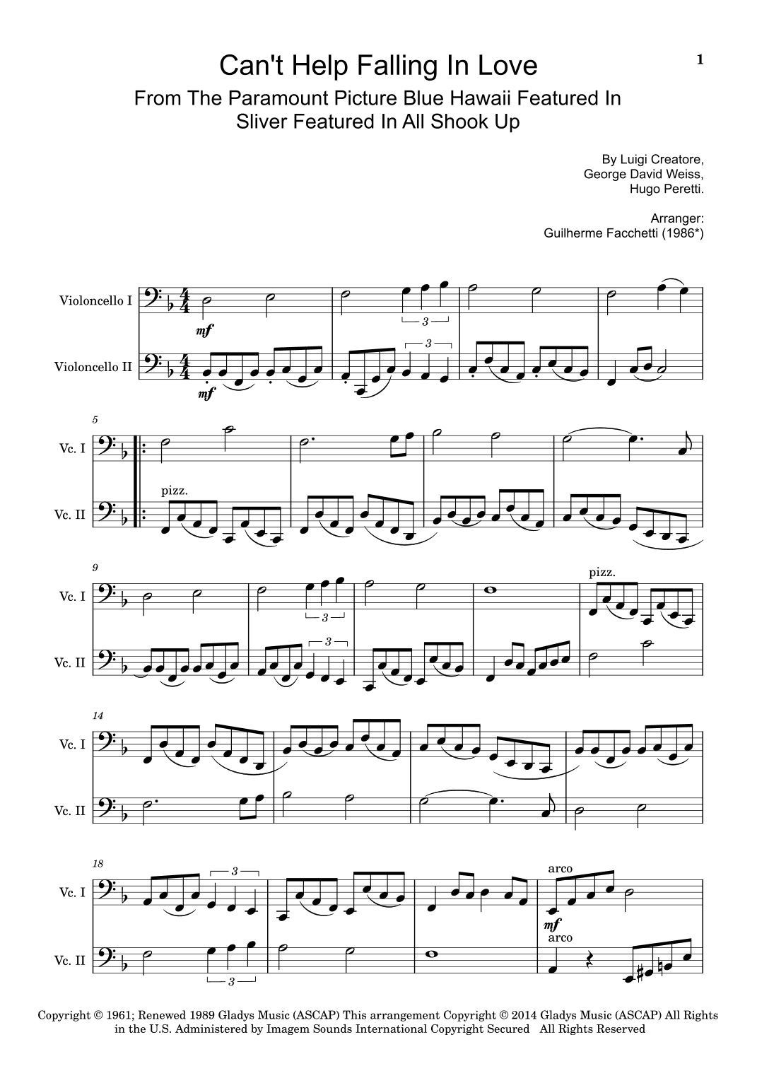 Can't Help Falling In Love (arr. Guilherme Facchetti)