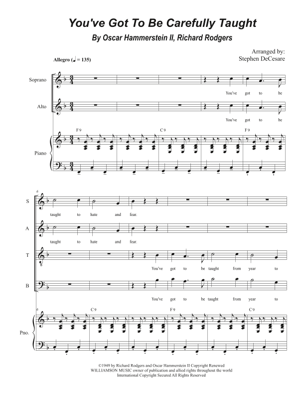 You've Got To Be Carefully Taught (arr. Stephen DeCesare)
