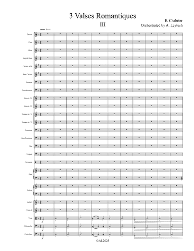 E. Chabrier - Valse #3 from Trois Valses Romantiques, orchestrated by A. Leytush - Score Only