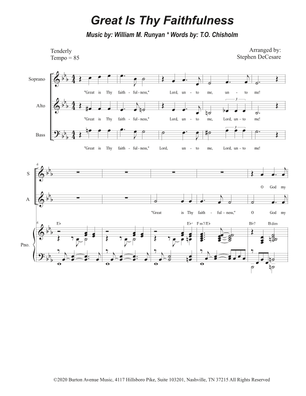 Great Is Thy Faithfulness (arr. Stephen DeCesare)