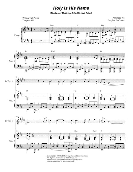 Holy Is His Name (arr. Stephen DeCesare)