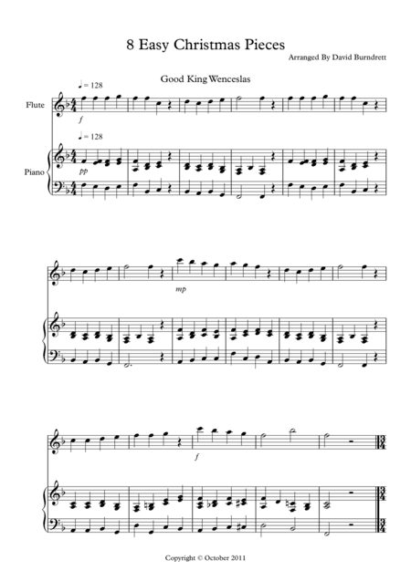 8 Easy Christmas Pieces for Flute And Piano (arr. David Burndrett)