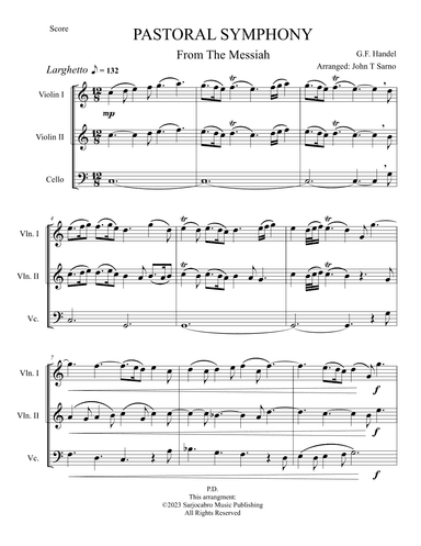 Pastoral Symphony from The Messiah (arr. John T Sarno)
