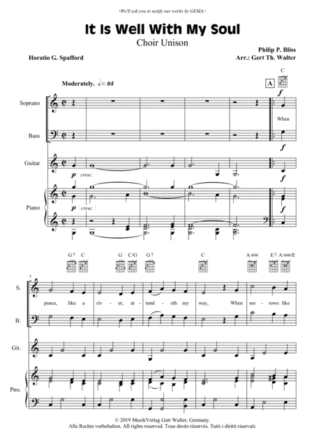 It Is Well With My Soul (arr. Gert Th. Walter)