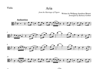 Aria from the Marriage of Figaro (arr. Zachary Corbett)