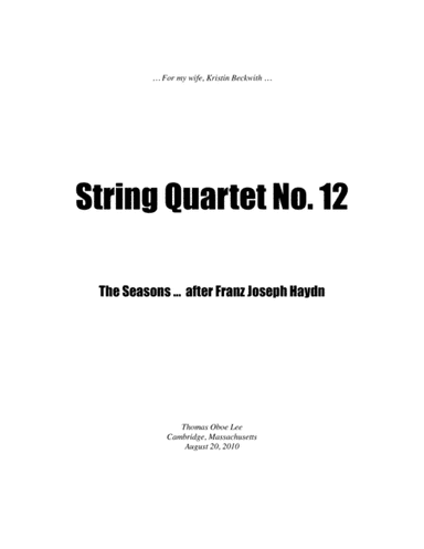 String Quartet No. 12 ... The Seasons (2010) full score