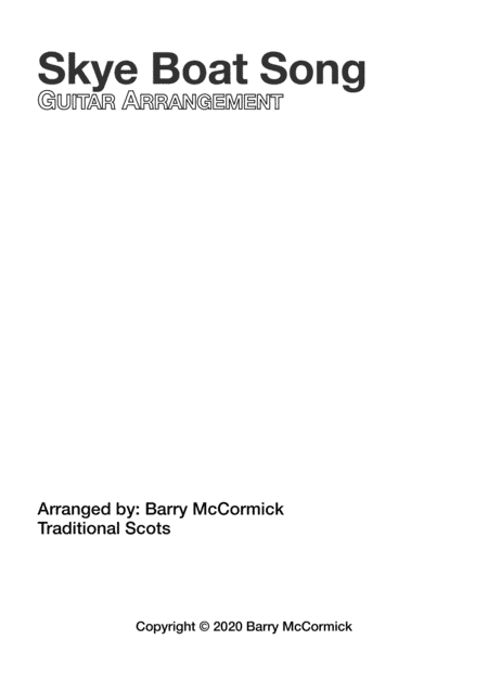 Skye Boat Song - Scottish Folk Song - Guitar Fingerstyle Arrangement (arr. Barry McCormick)