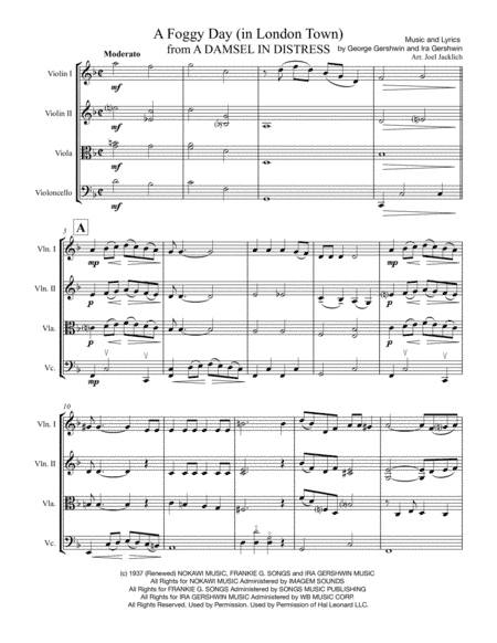 A Foggy Day (In London Town)  from A DAMSEL IN DISTRESS (arr. Joel Jacklich (ASCAP))