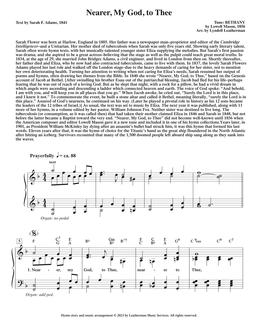 Nearer, My God, to Thee (arr. Lyndell Leatherman)